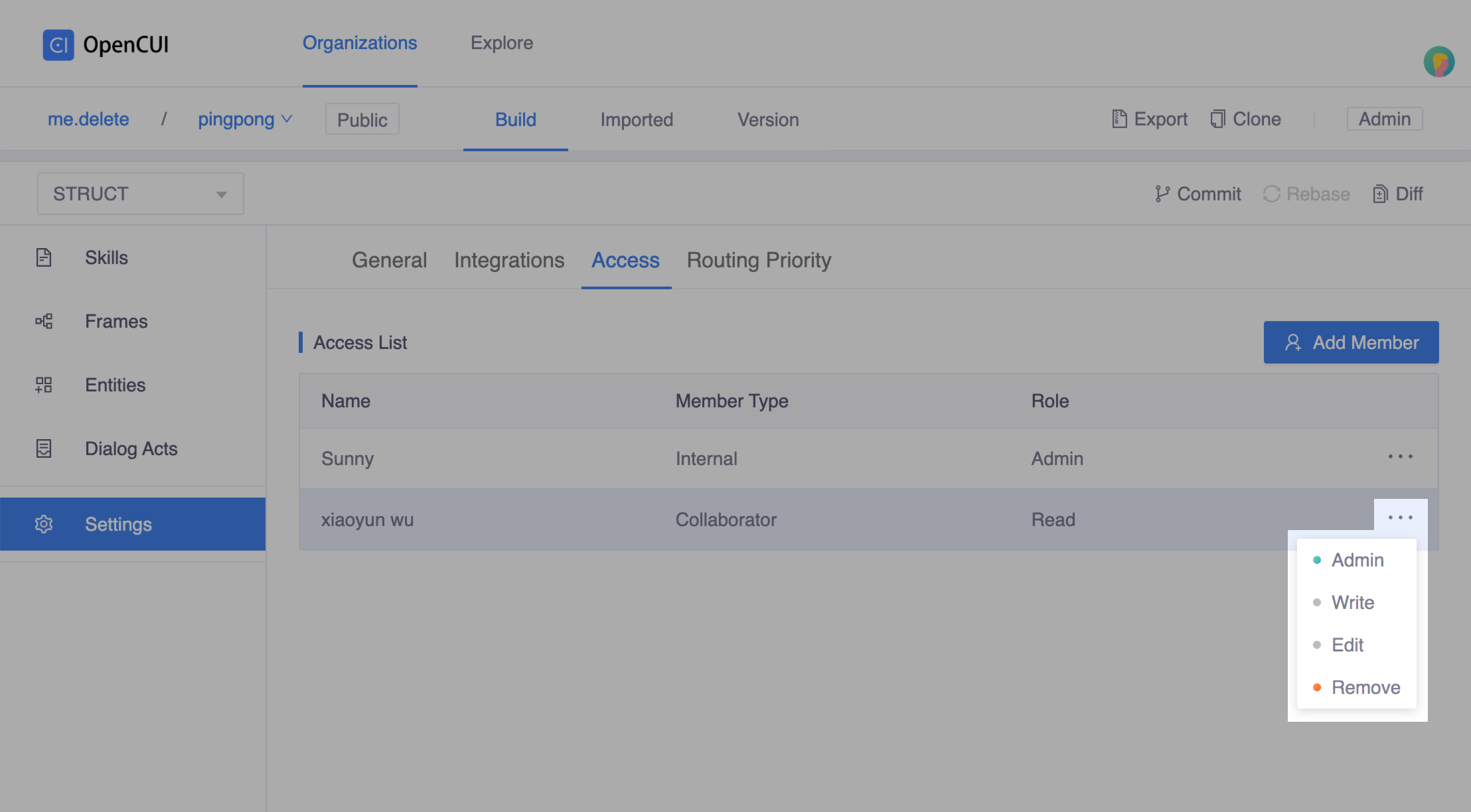 manage project access